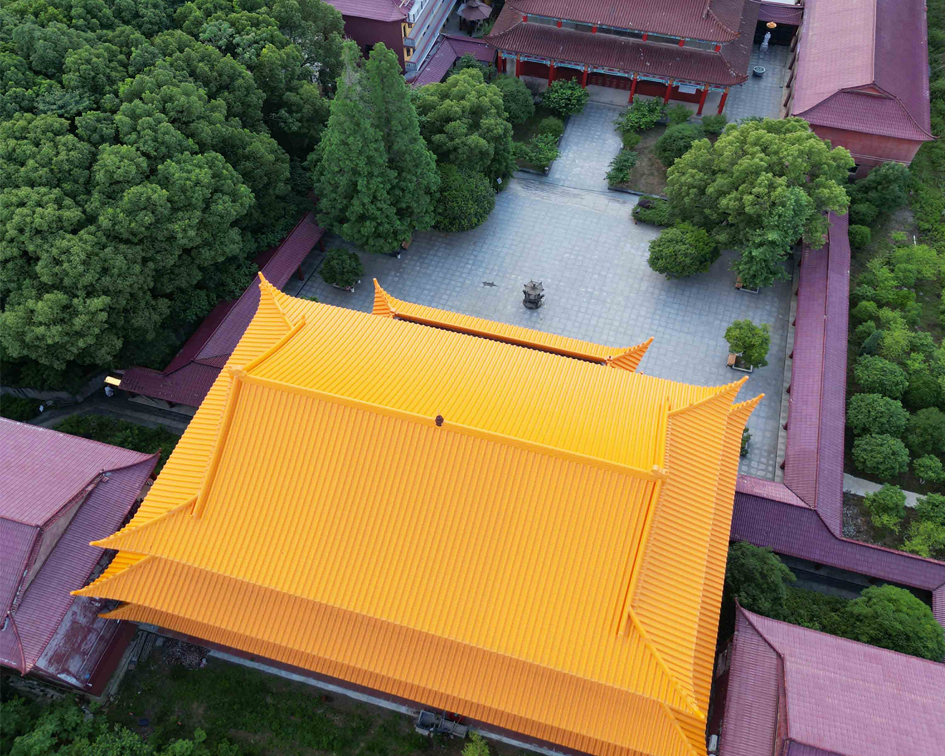 湖南寺院仿古金属瓦屋面改造